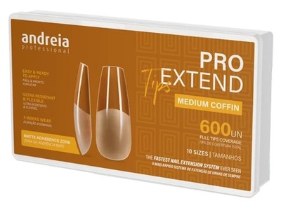 Andreia Pro Extend Tips Medium Coffin 600un - Image product