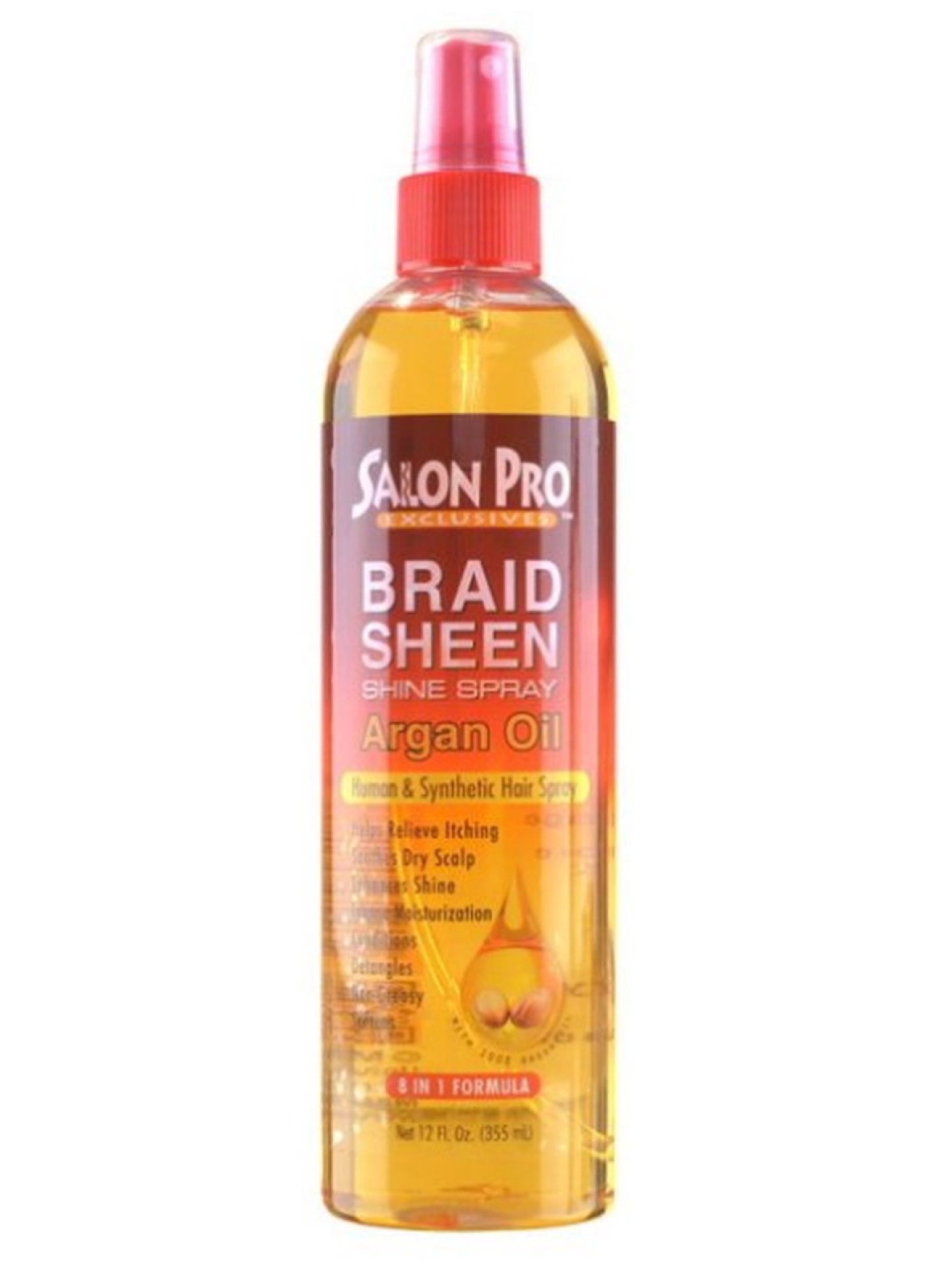 Salon Pro Braid Sheen Spray Argan 12oz