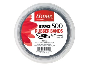 Annie 500 Rubber Bands (Black)#3159