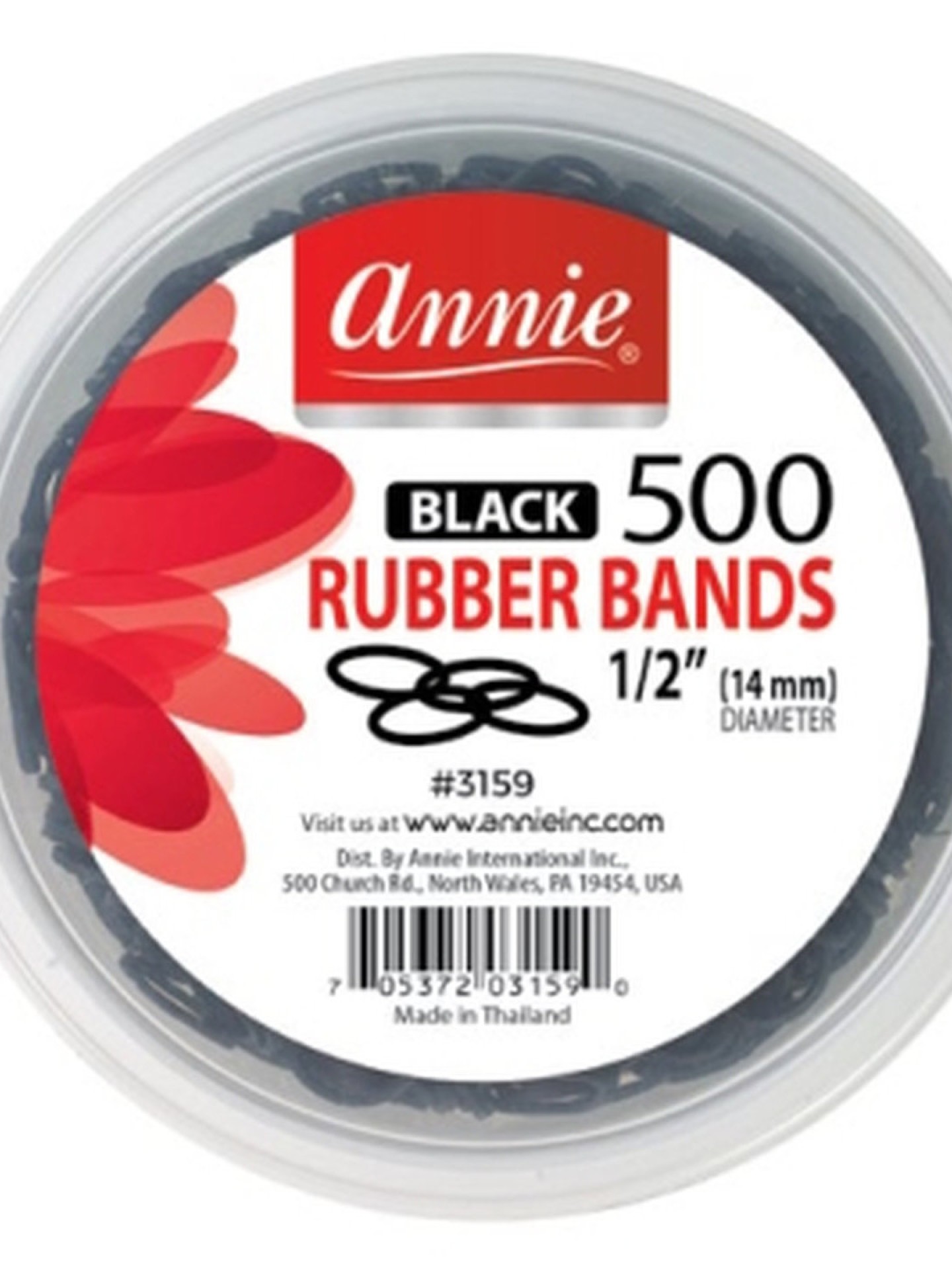 Annie 500 Rubber Bands (Black)#3159