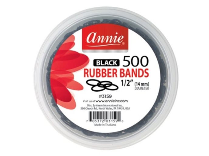 Annie 500 Rubber Bands (Black)#3159