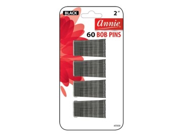 Annie 60 Bob Pins 2In Pins Black #3108