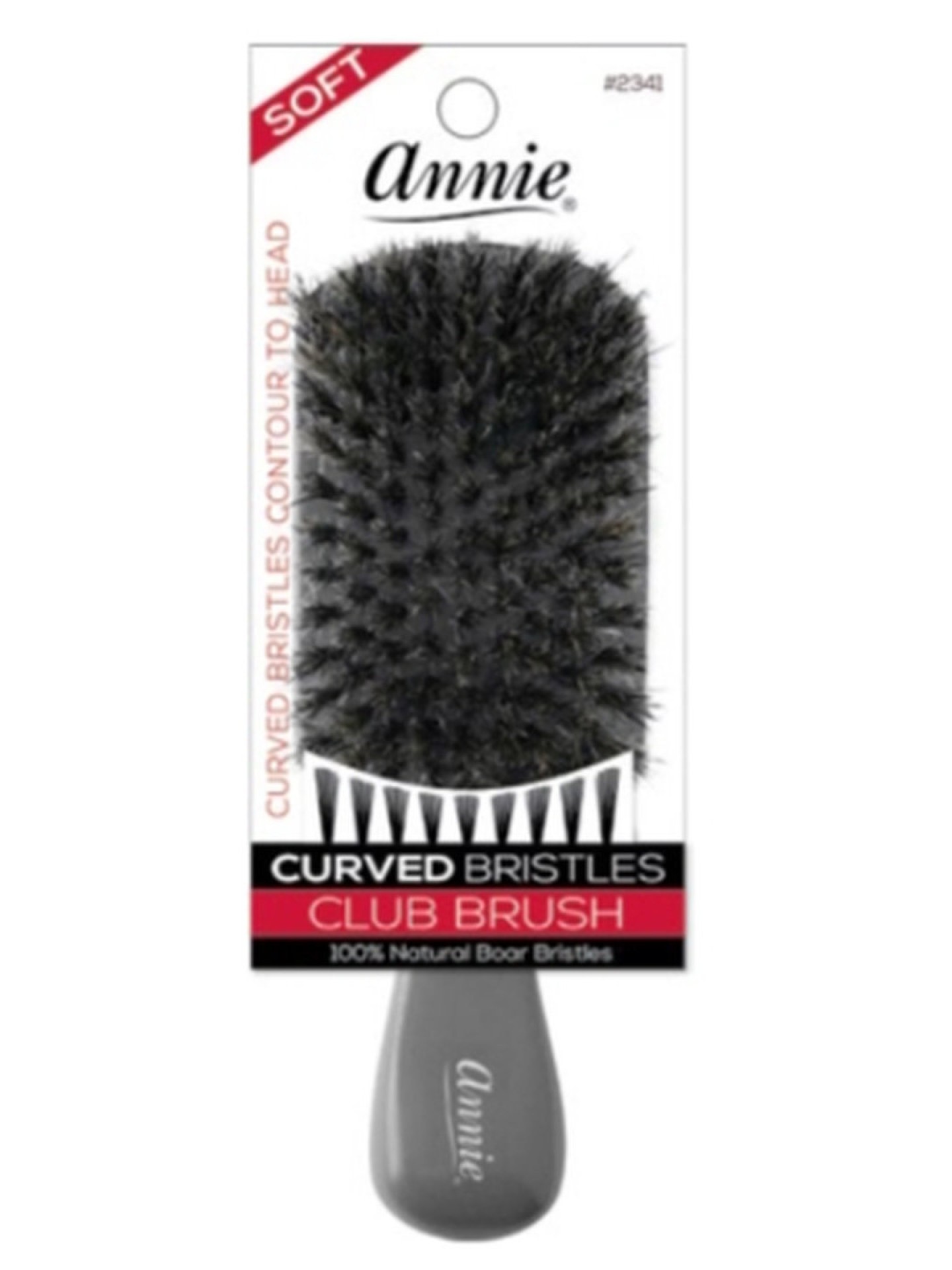 Annie Soft Club Curved Bristle Brush 100% #2341