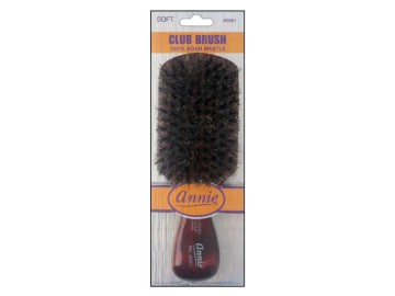 Annie Soft Club Brush 100% Boar Bristles #2081