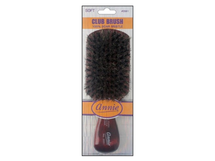 Annie Soft Club Brush 100% Boar Bristles #2081