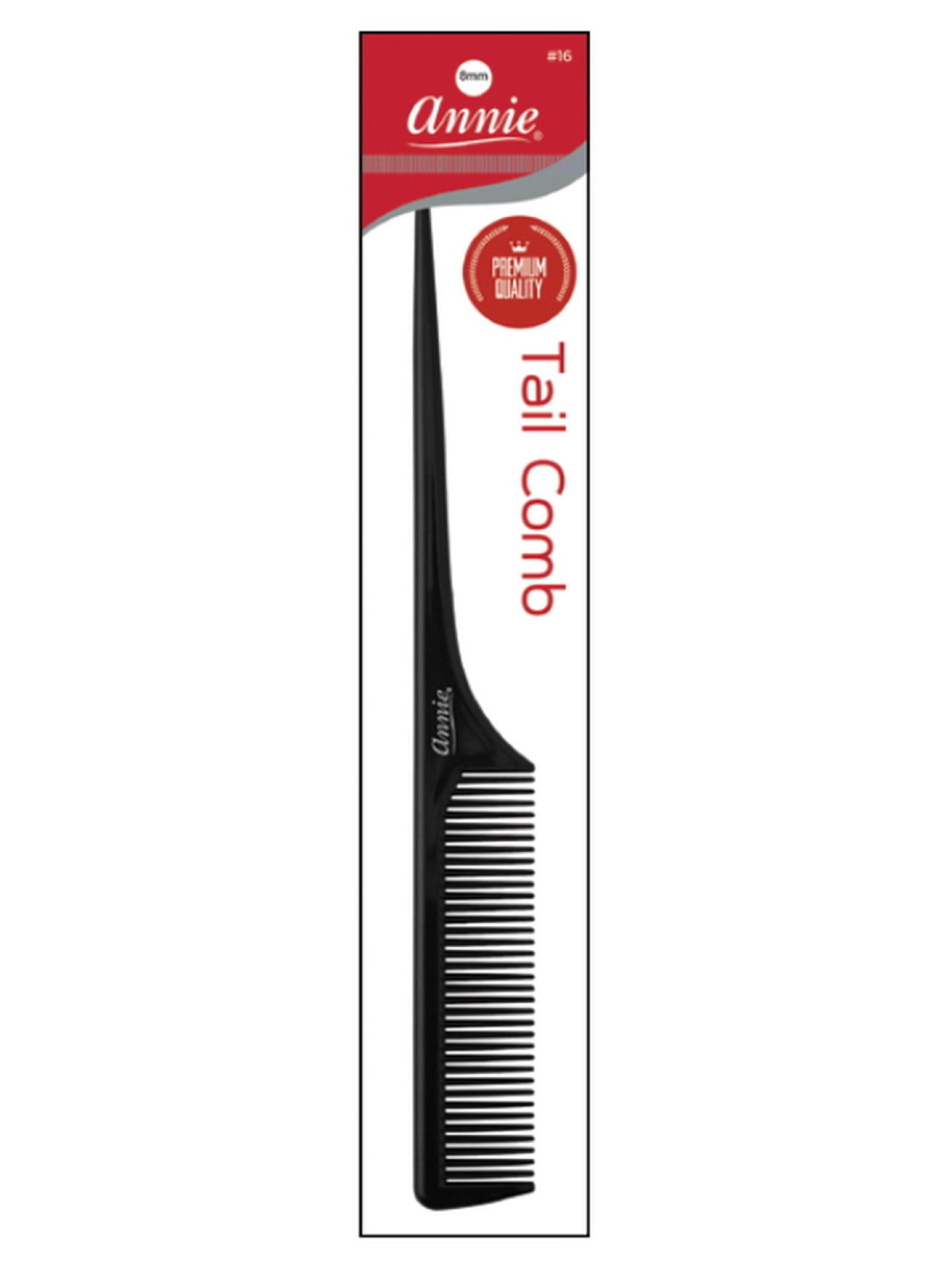 Annie Rat Tail Comb Bulk Black #0027