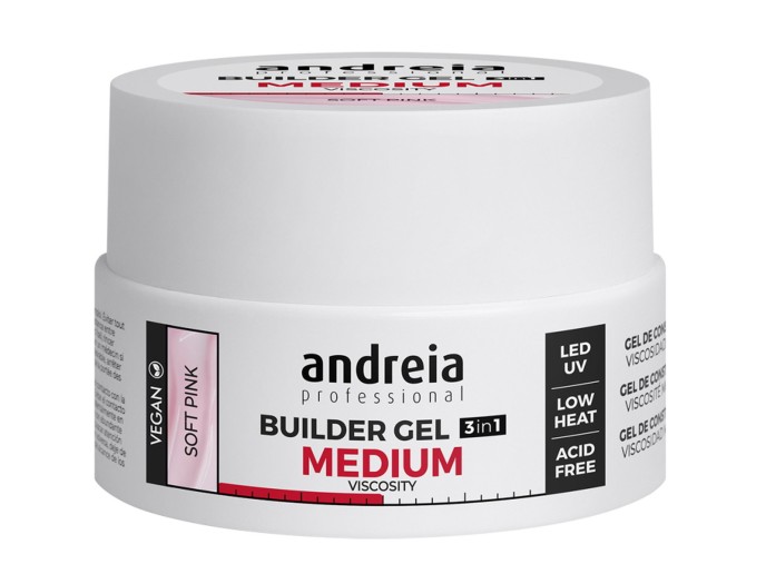 Andreia Gel Constru��o 3 em 1 Medium - Soft Pink 22gr