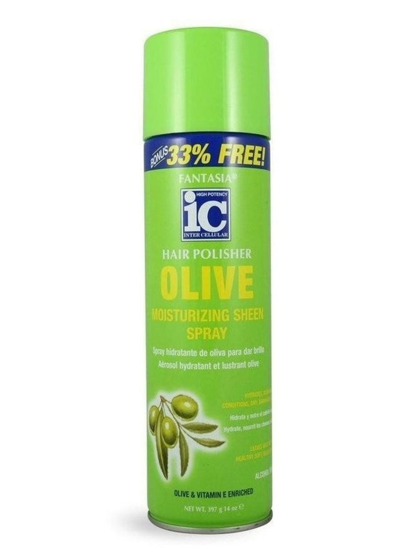 IC Hair Polisher Olive Moist. Sheen Spray 14oz