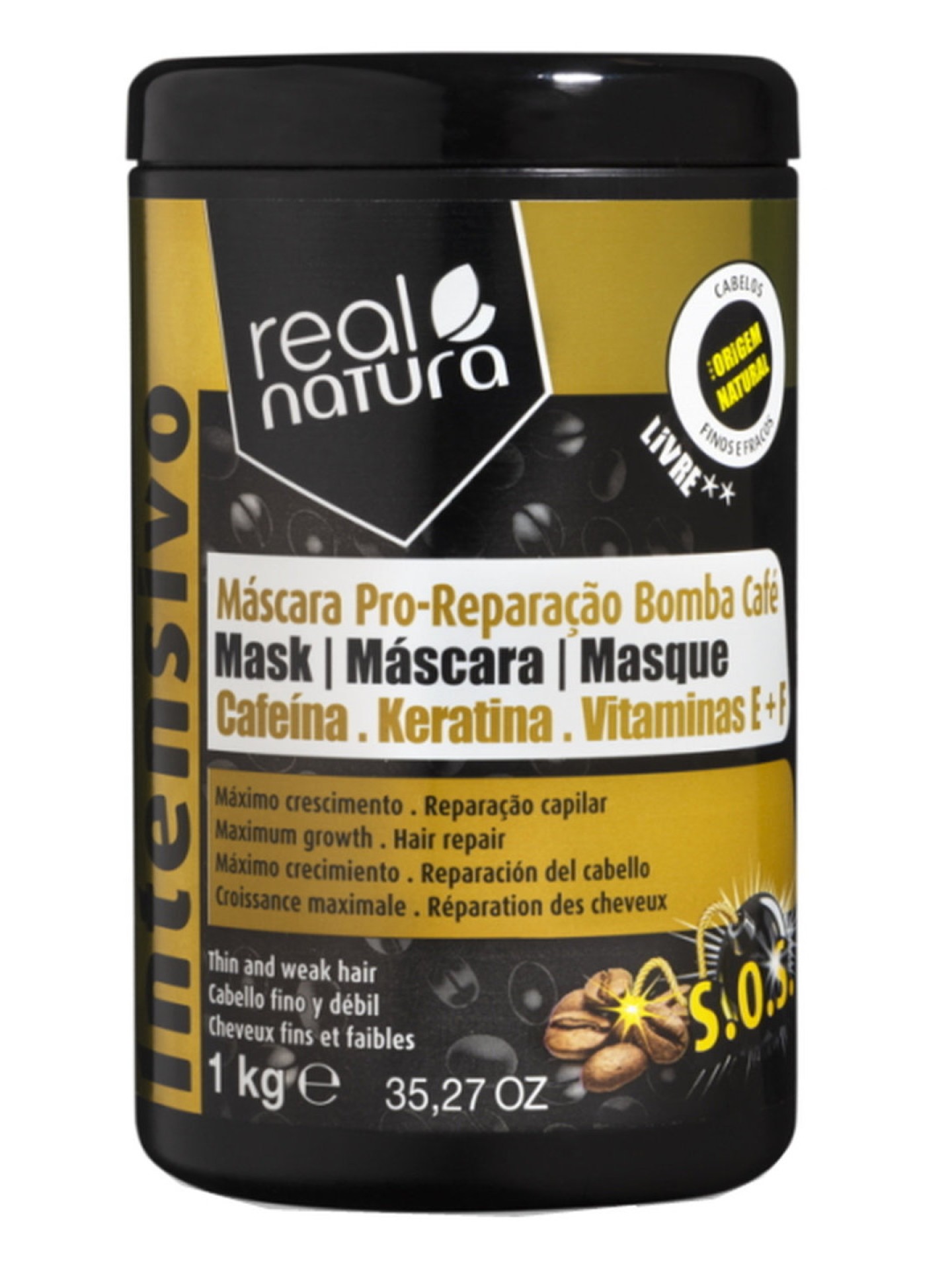 Real Natura Máscara Pro-Reparação Bomba Café 1Kg