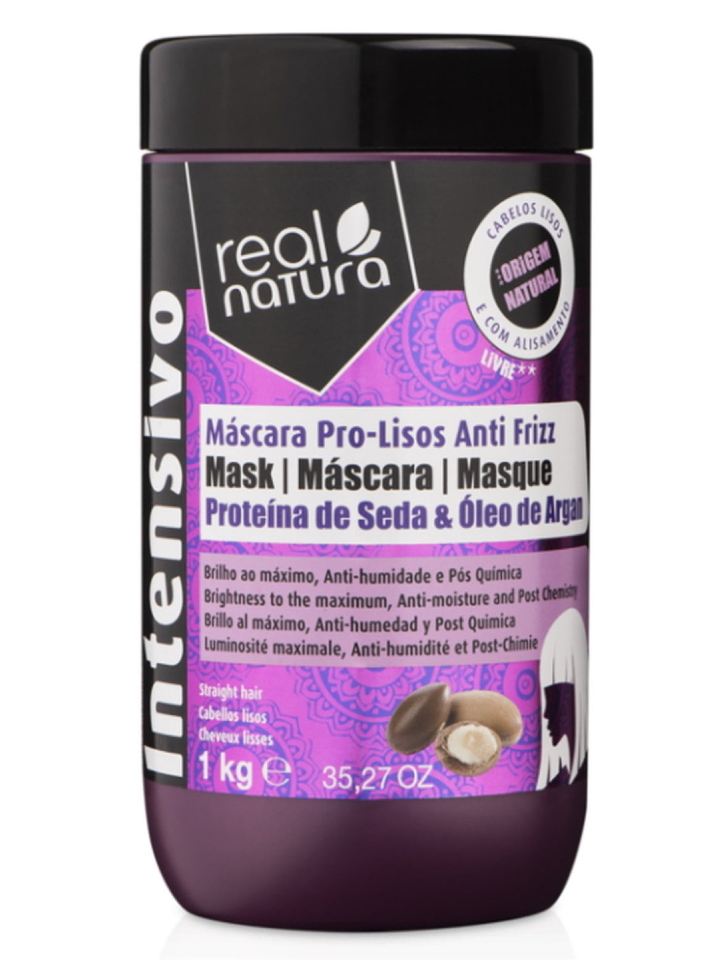Real Natura Máscara Pro-Lisos Anti Frizz 1Kg