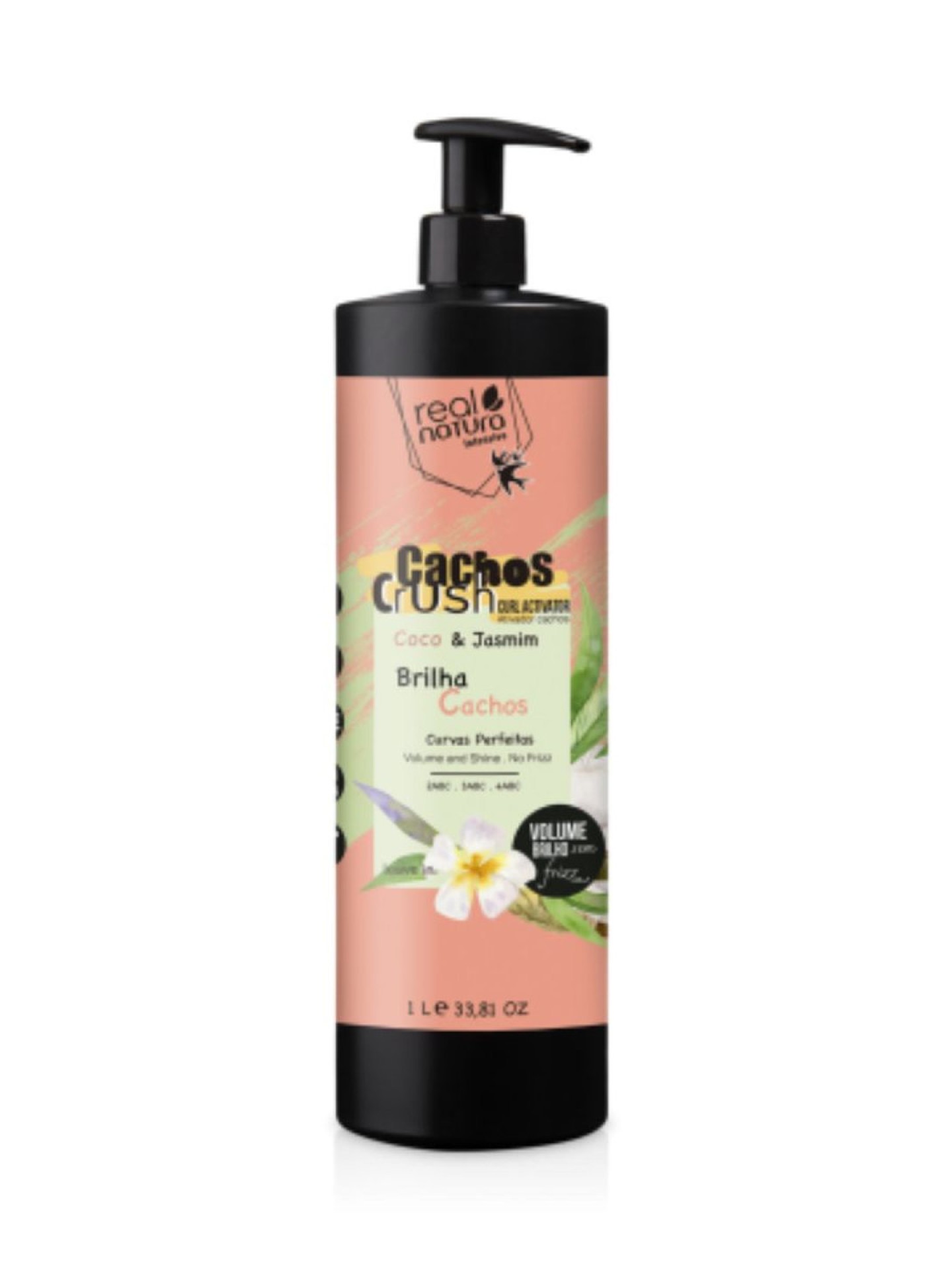 Real Natura Cr. Pentear Leave-In Cachos Coco Jasmim 1000ml