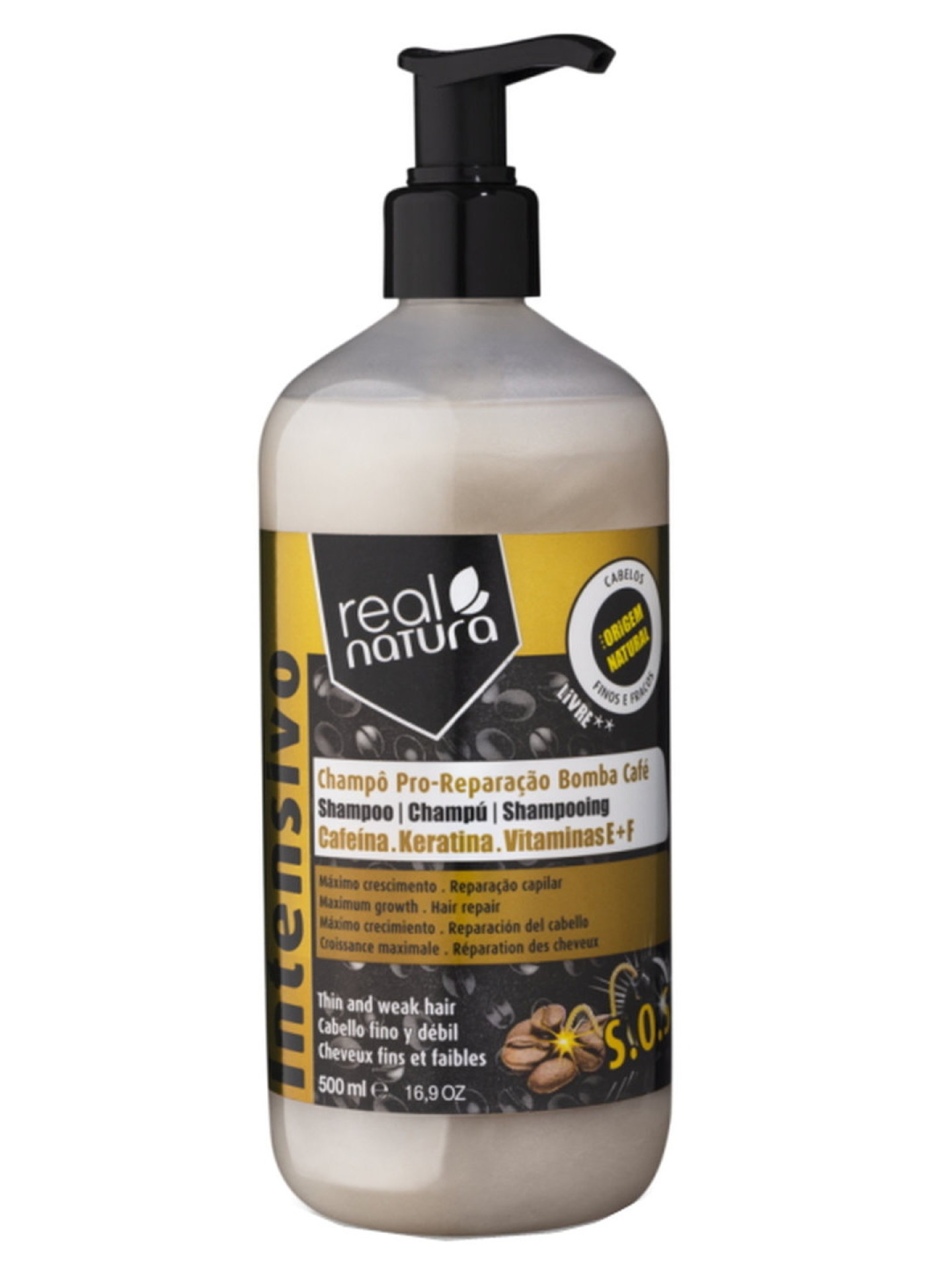 Real Natura Champô Pro-Reparação Bomba Café 500ml
