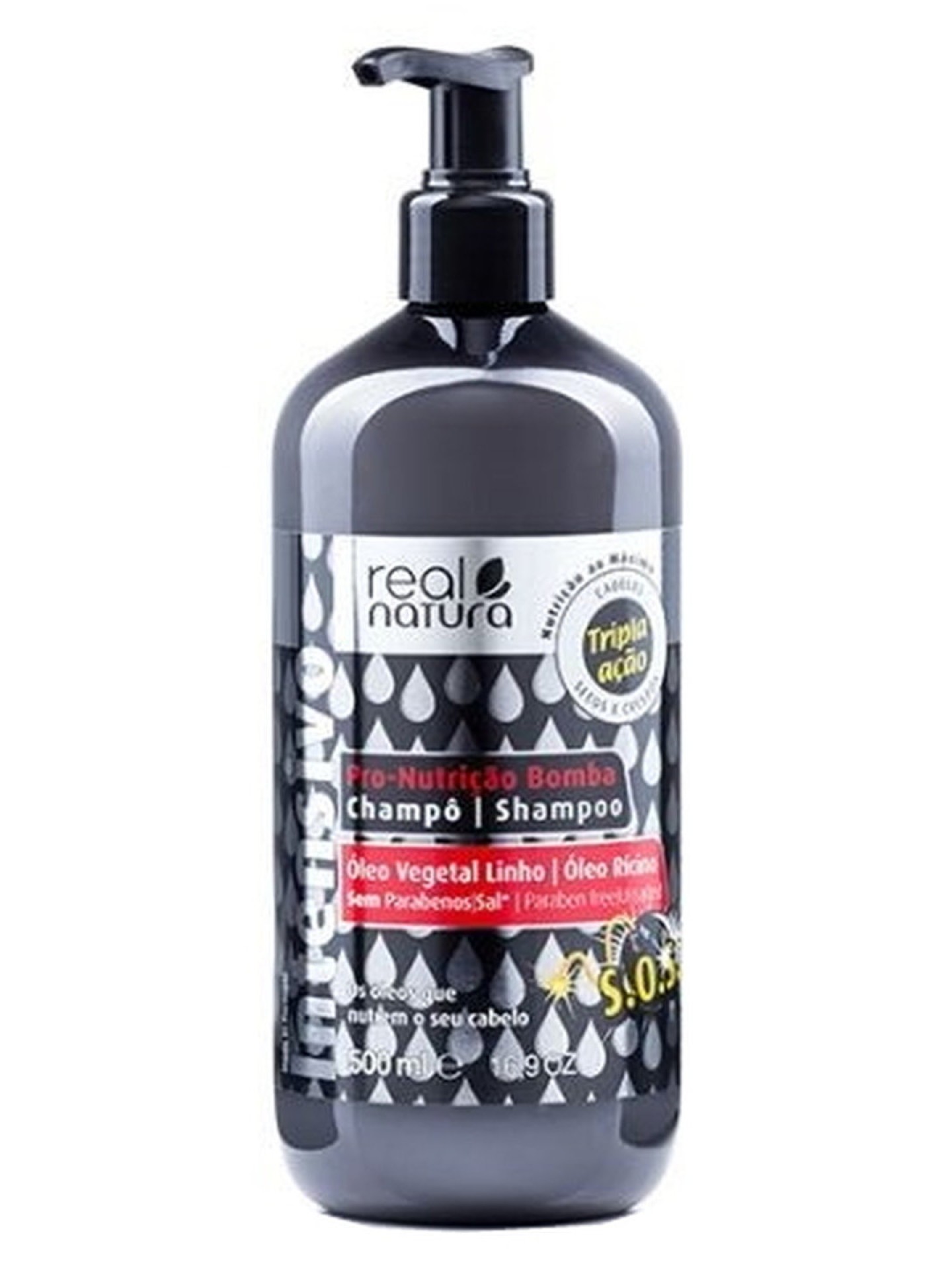 Real Natura Champô Pro-Nutrição Bomba 500ml