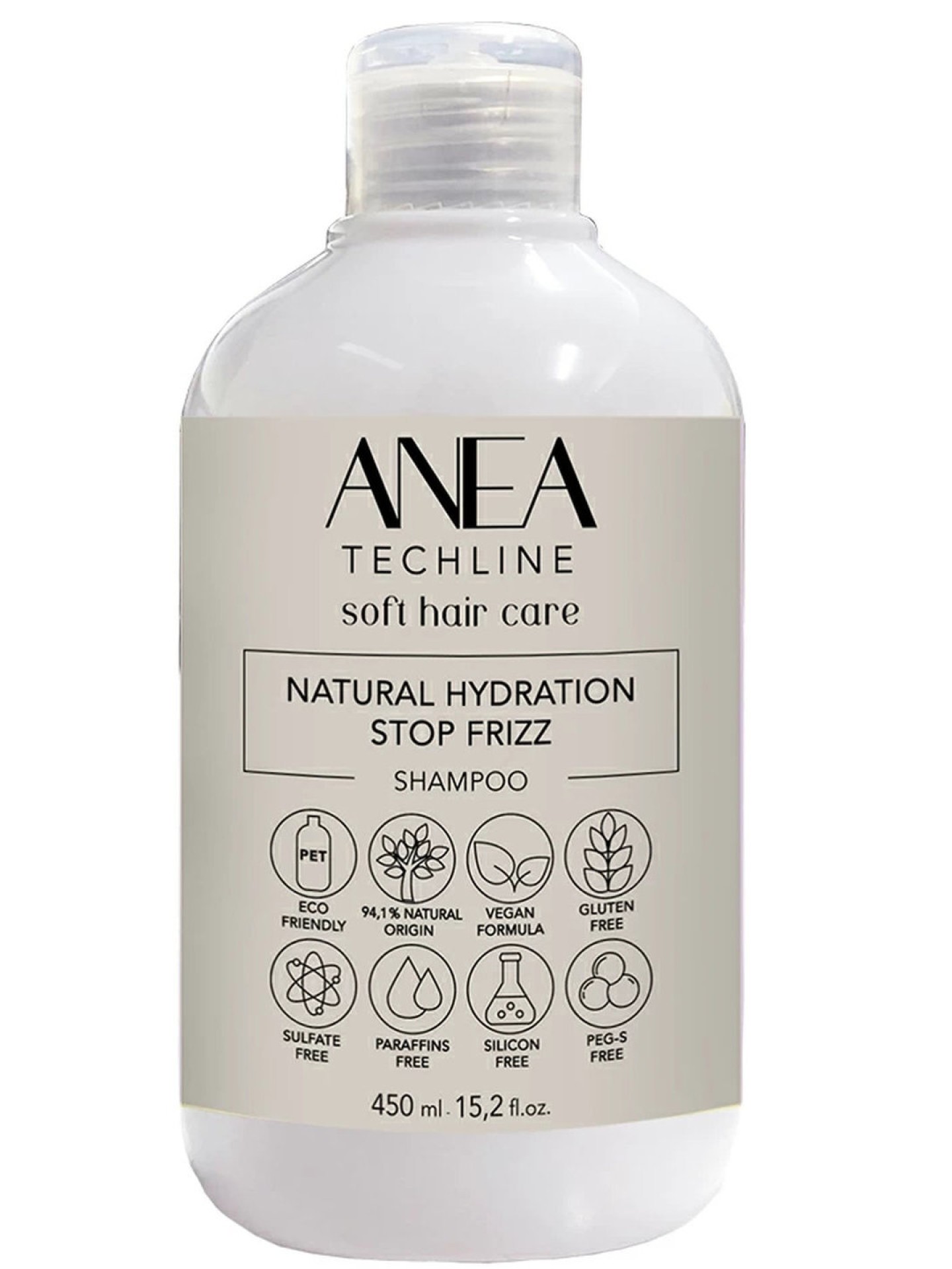 Anea Shampoo Hidratante e Anti-Frizzante Natural 450ml
