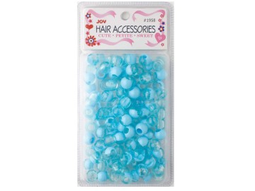 Annie Joy Round Plastic Beads Two Tone Pastel Blue #1958