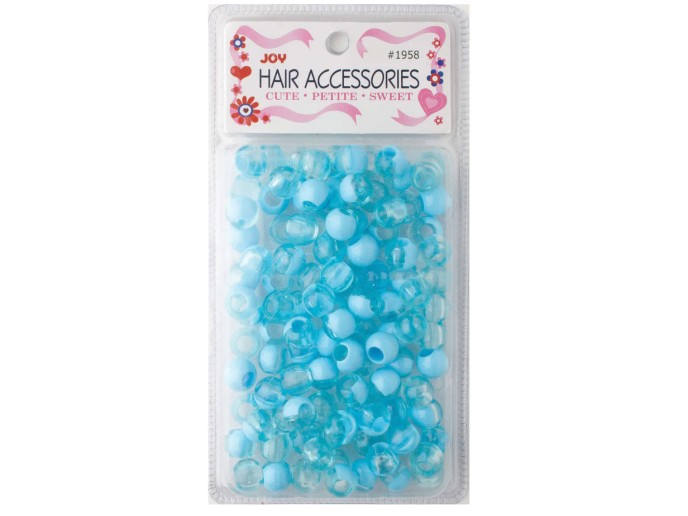 Annie Joy Round Plastic Beads Two Tone Pastel Blue #1958