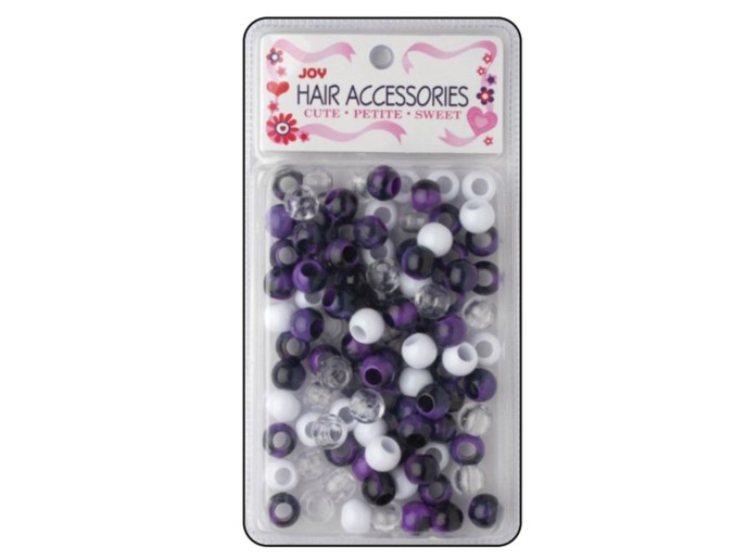 Annie Joy Round Plastic Beads Dark Purple Two Tone Mix #1917