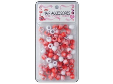 Annie Joy Round Plastic Beads Red Two Tone Mix #1914