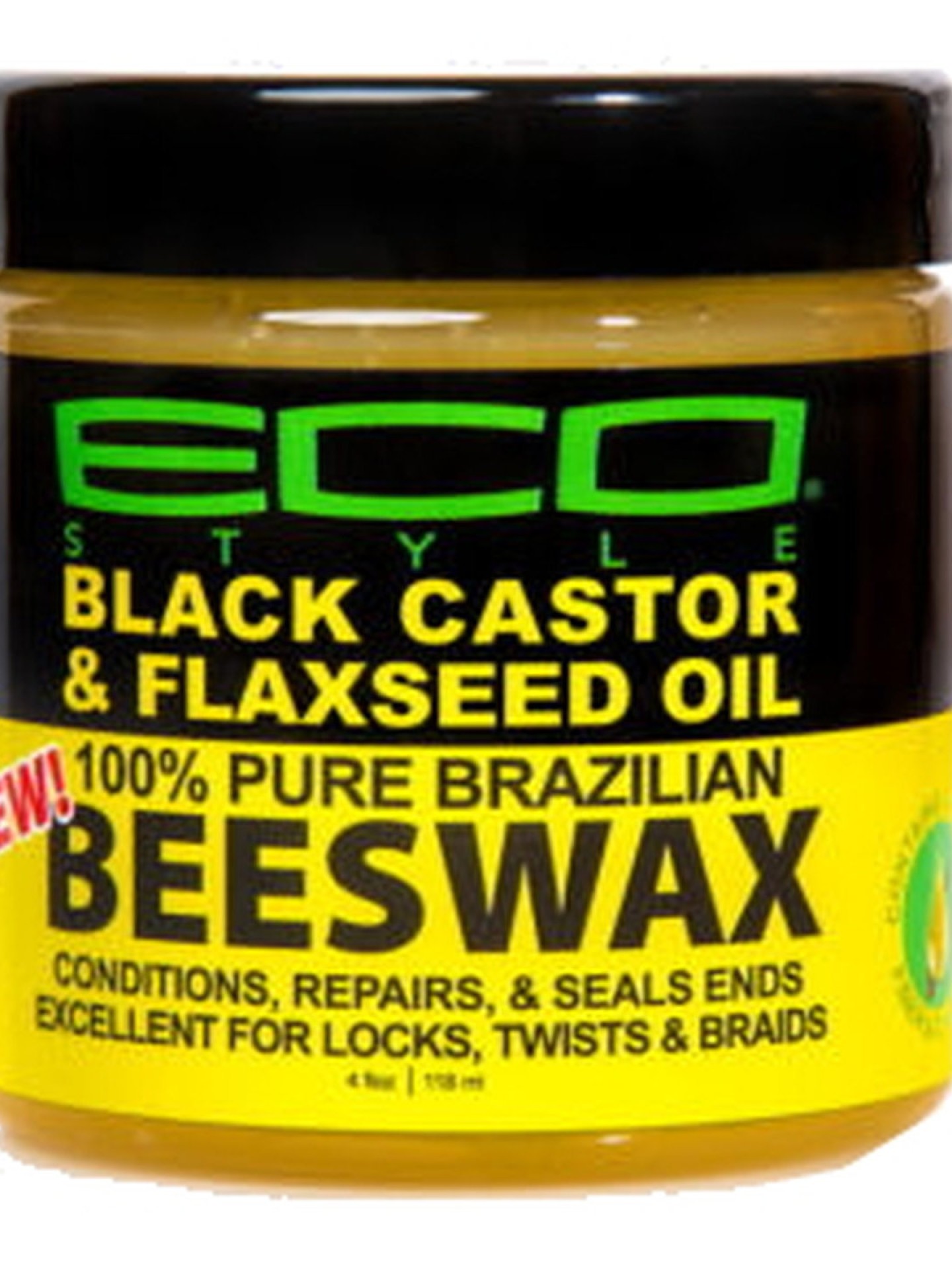 Eco Black Castor & Flaxseed Oil Beeswax 4oz