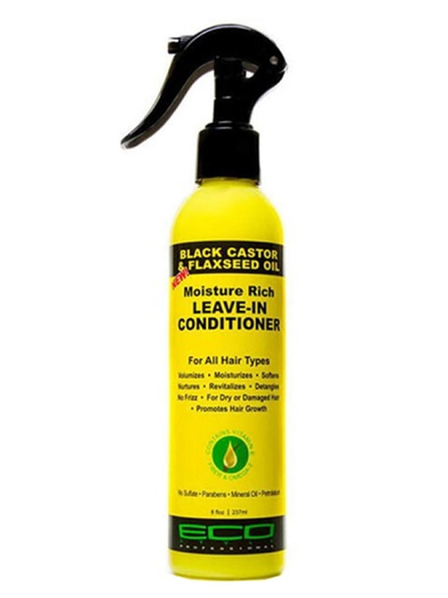 Eco Black Castor & Flaxseed Oil Leave-In Cond. 8oz