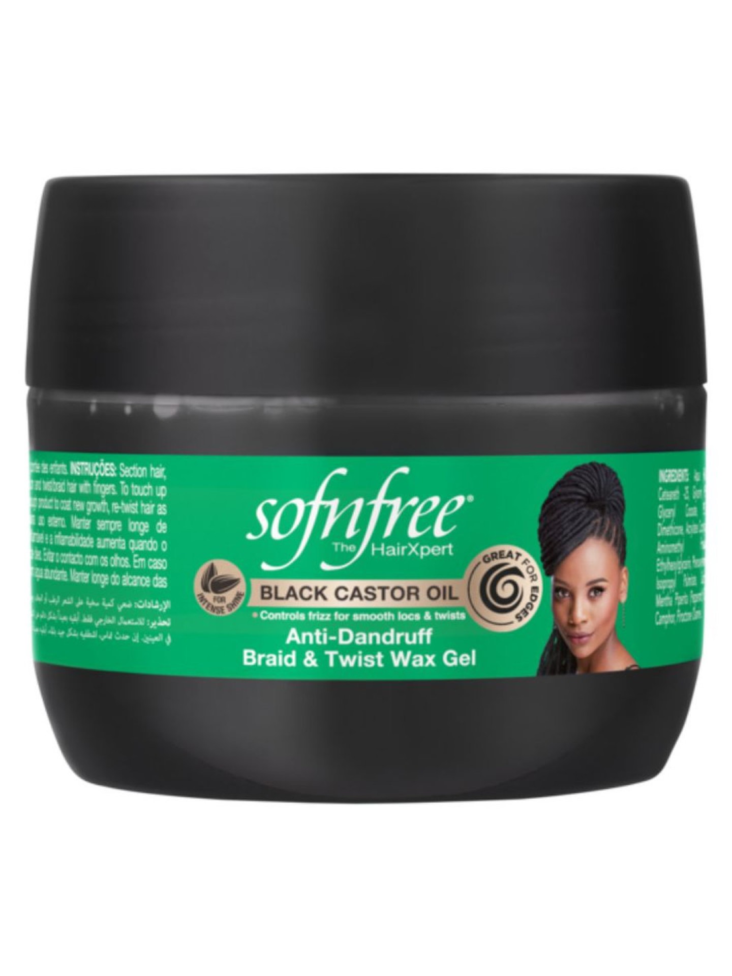 Sofnfree Black Castor Oil Braid & Twist Wax Gel 125ml