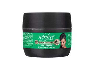 Sofnfree Black Castor Oil Braid & Twist Wax Gel 125ml