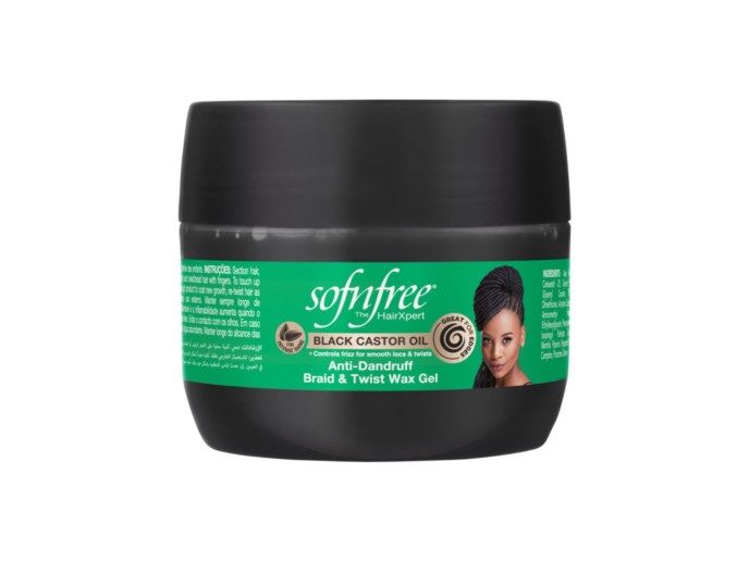 Sofnfree Black Castor Oil Braid & Twist Wax Gel 125ml
