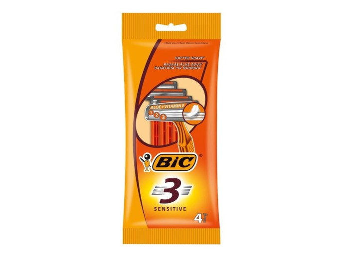 Bic Maquina de Barbear 3 Sensitive 4 unid-Laranja