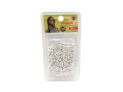 Dreamfix Open Rings Hair Beads Silver 50pc - Image product