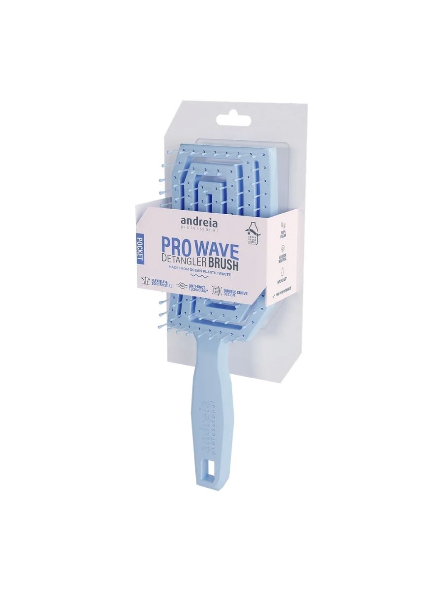 Andreia Escova Pro Wave Detangler Pocket - Azul