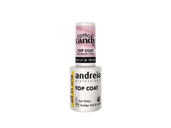 Andreia Cotton Candy  02 Milky Pink Top Coat 10,5ml
