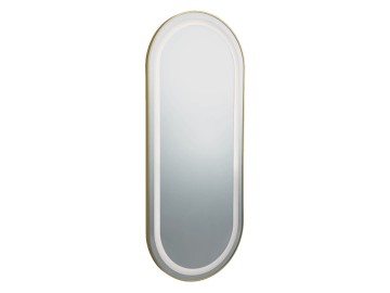Espelho de Parede Oval Loop Dourado com Luz Led