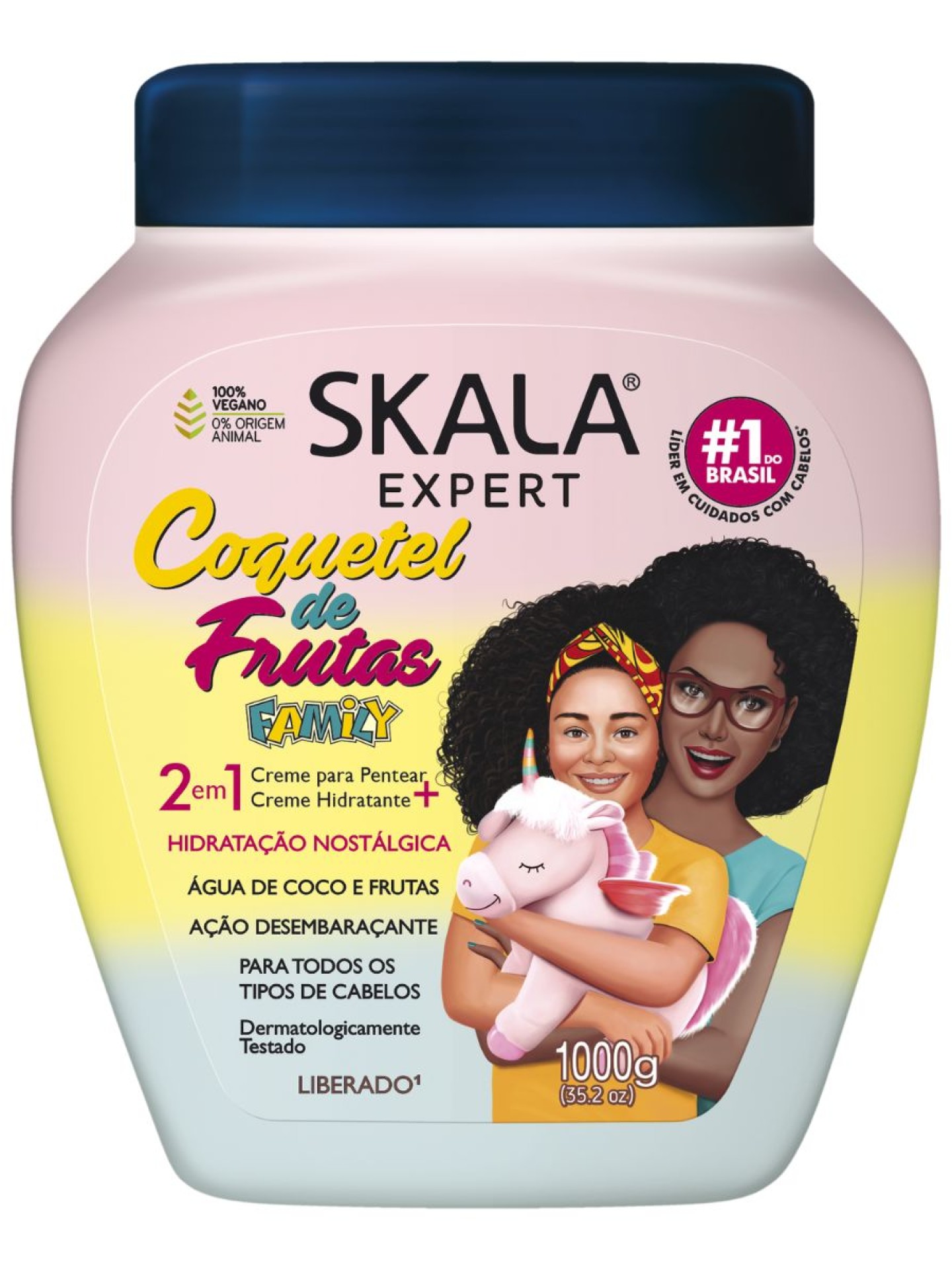 Skala Creme de Tratamento 2 em 1 Coquetel de Frutas 1000g