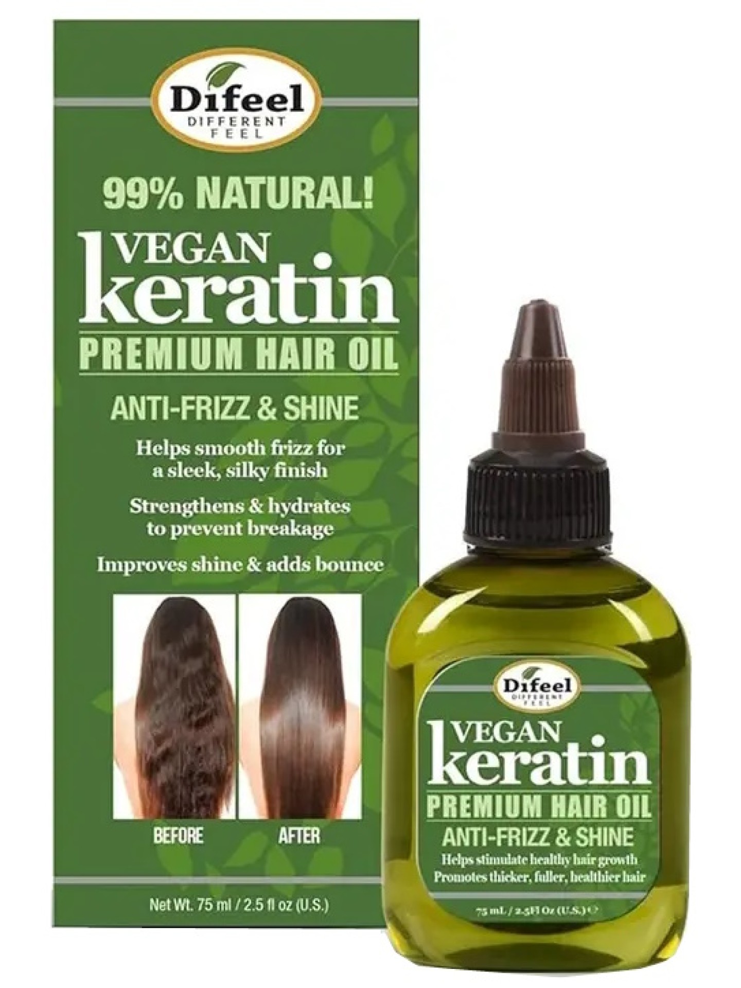 Difeel Premium Natural Hair Oil Vegan Keratin 75ml