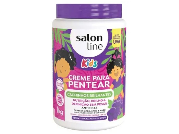 Salon Line Kids Creme Pentear Cachinhos Brilhantes 1Kg
