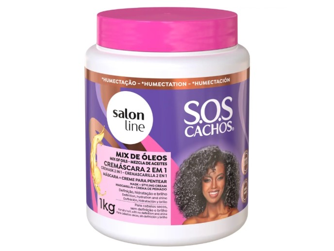 Salon Line SOS Cachos Crem�scara Mix de �leos 2em1 1kg