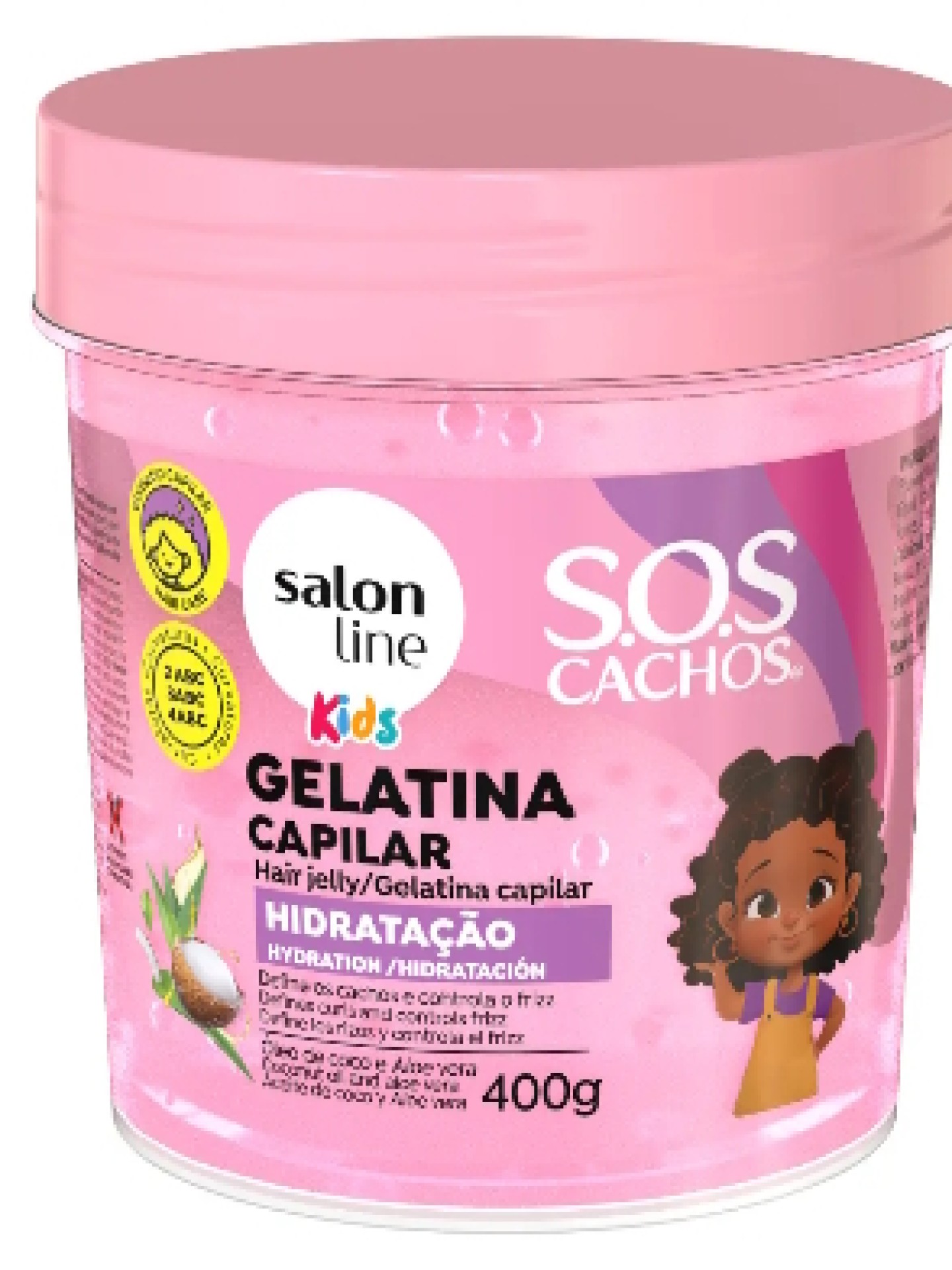 Salon Line Kids SOS Cachos Gelatina Capilar Hidratação 400g