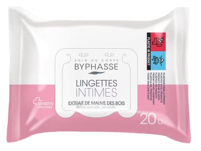 BYPHASSE INTIMATE WIPES SENSITIV DOUCEUR 20UNI - Image product