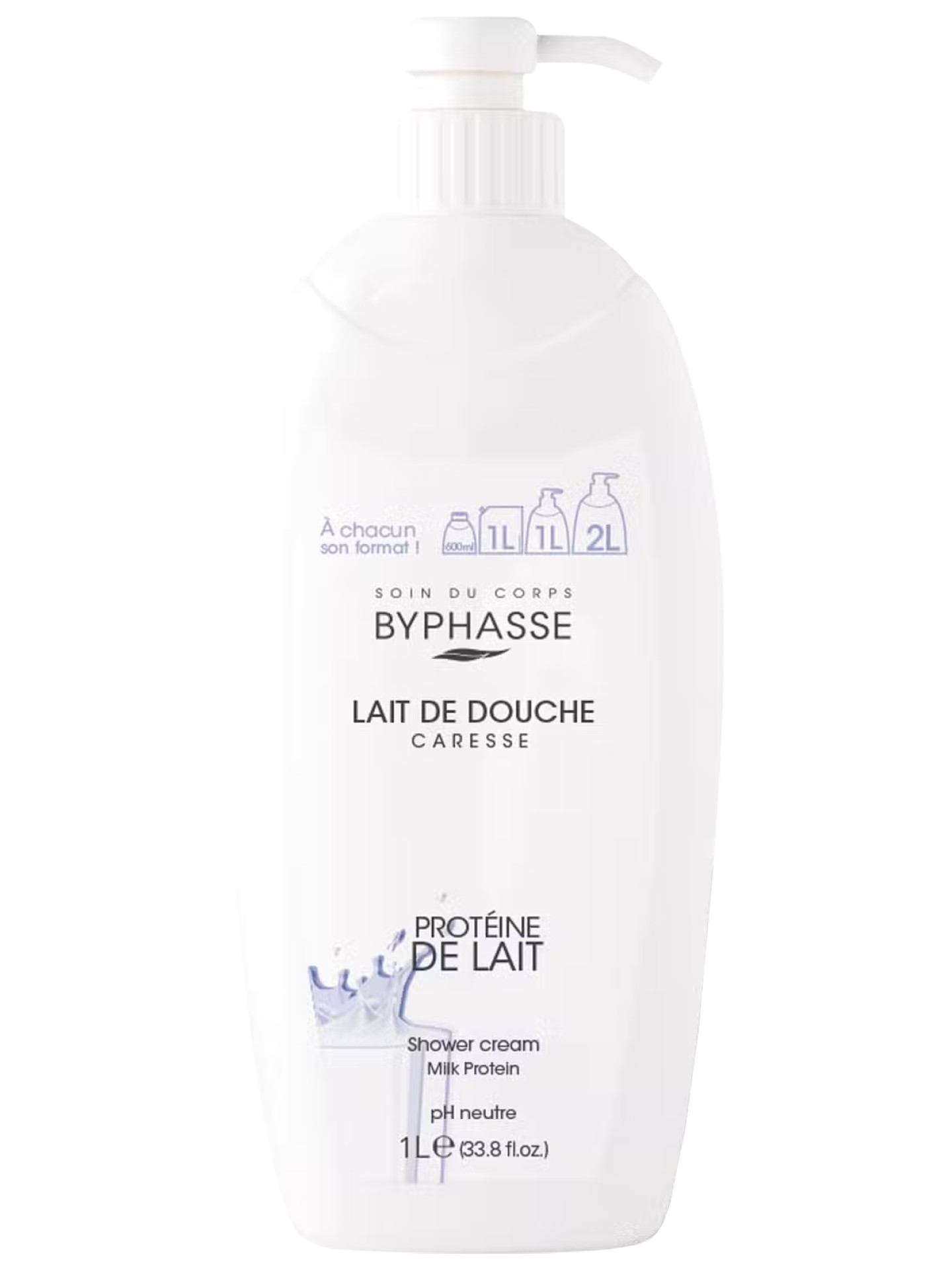 BYPHASSE CARESSE SHOWER CREAM MILK PROTEIN 1L