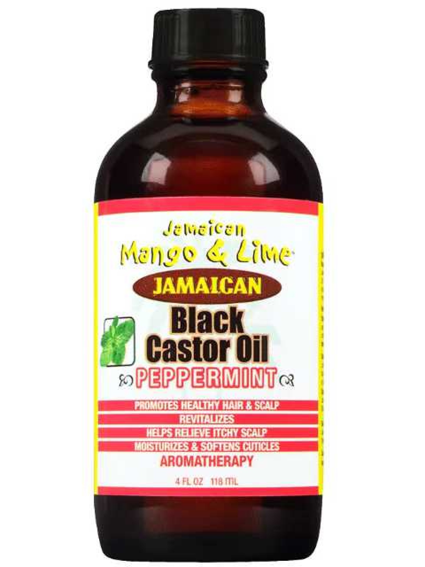 JM Black Castor Oil Peppermint 4oz.