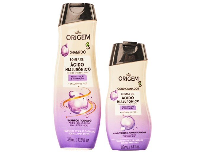 ORIGEM Kit Shampoo + Cond. Bomba Acido Hialurnico 325+180ml