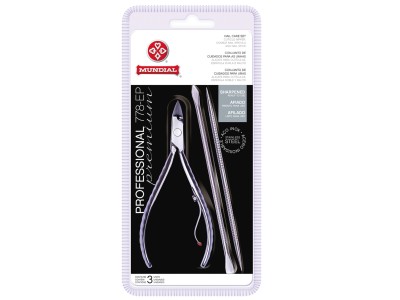 Mundial Alicate p/Cuticulas+1 Empurrador + 1 Palito - Image product