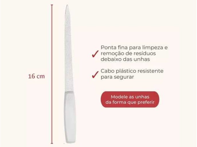 Mundial Lima M�dia para Unhas 16cm L1196-6BP