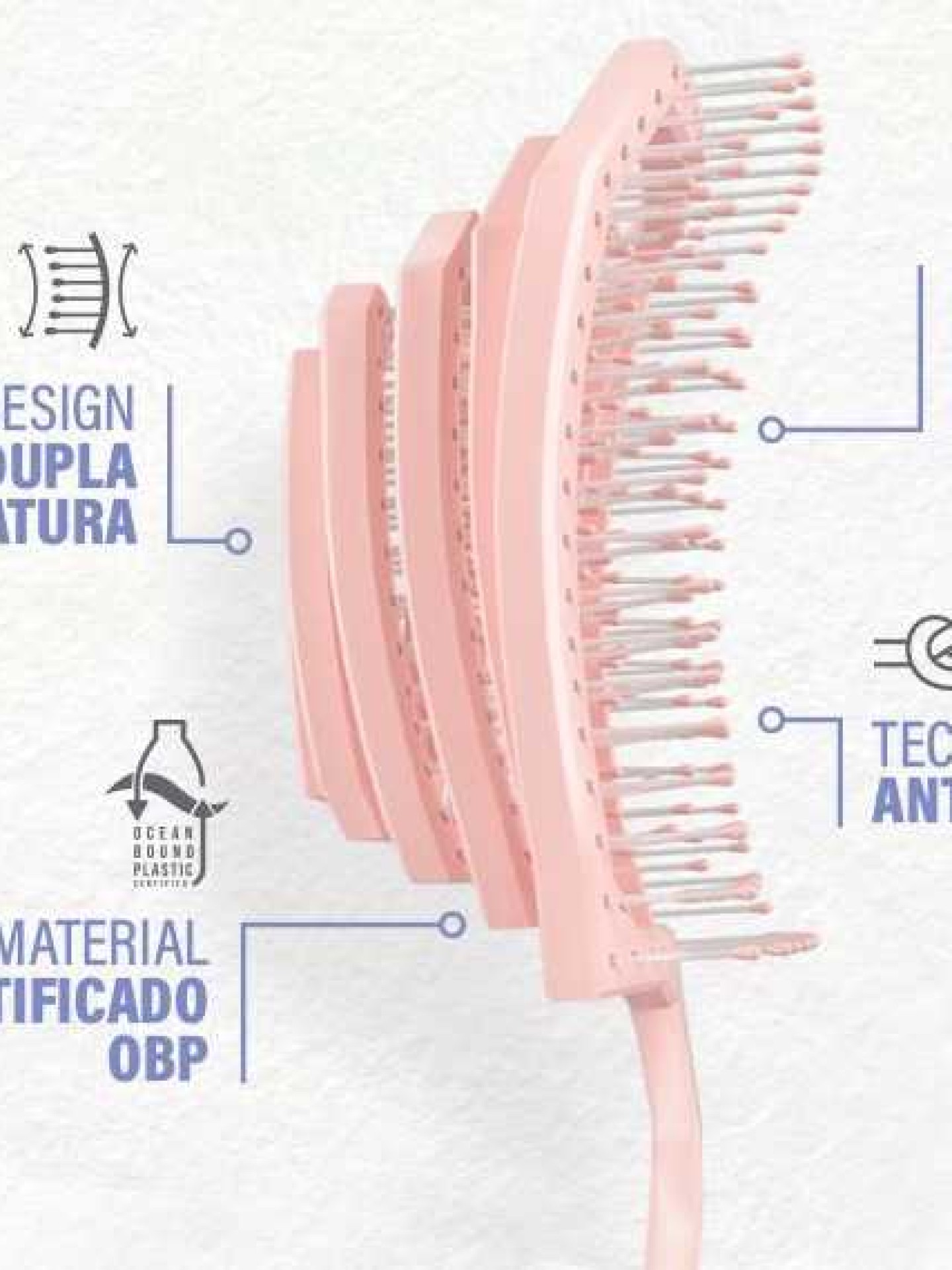 Andreia Escova Pro Wave Detangler - Azul