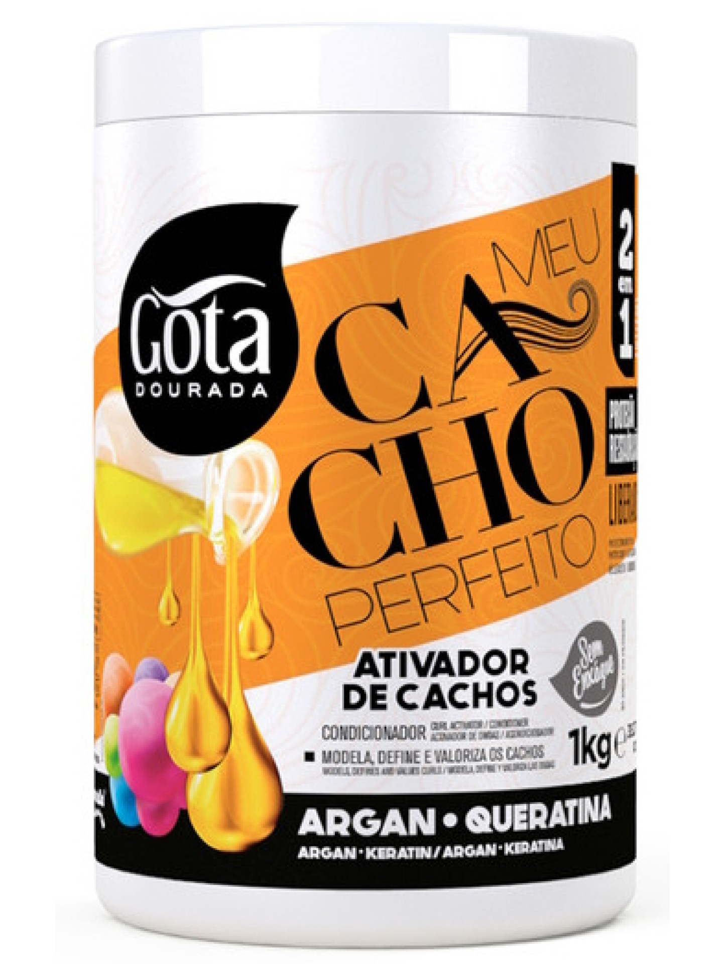 Gota Dourada Ativador de Cachos 2 em 1 1kg