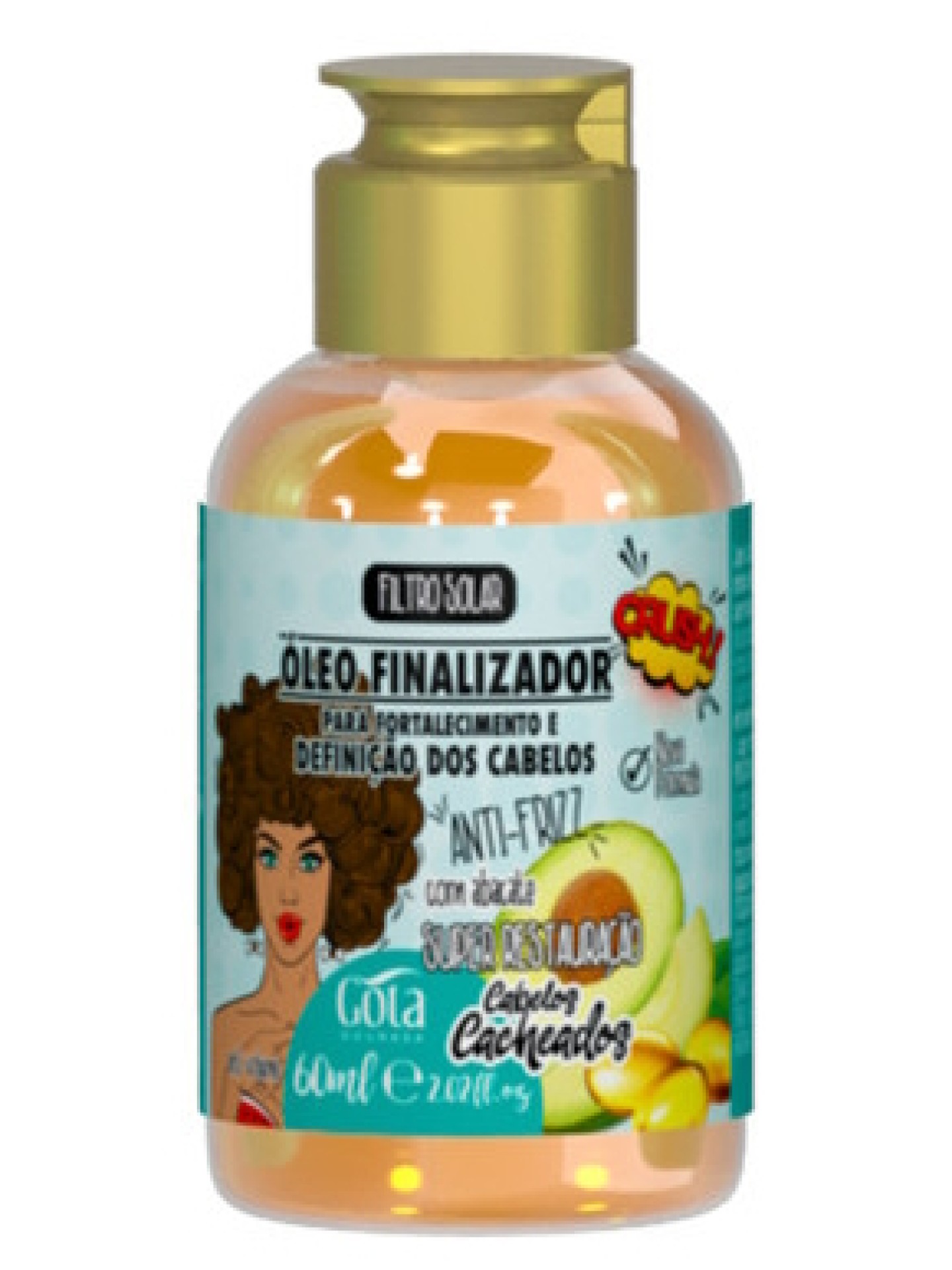 Gota Dourada Óleo Finalizador Cabelos Cacheados 60ml