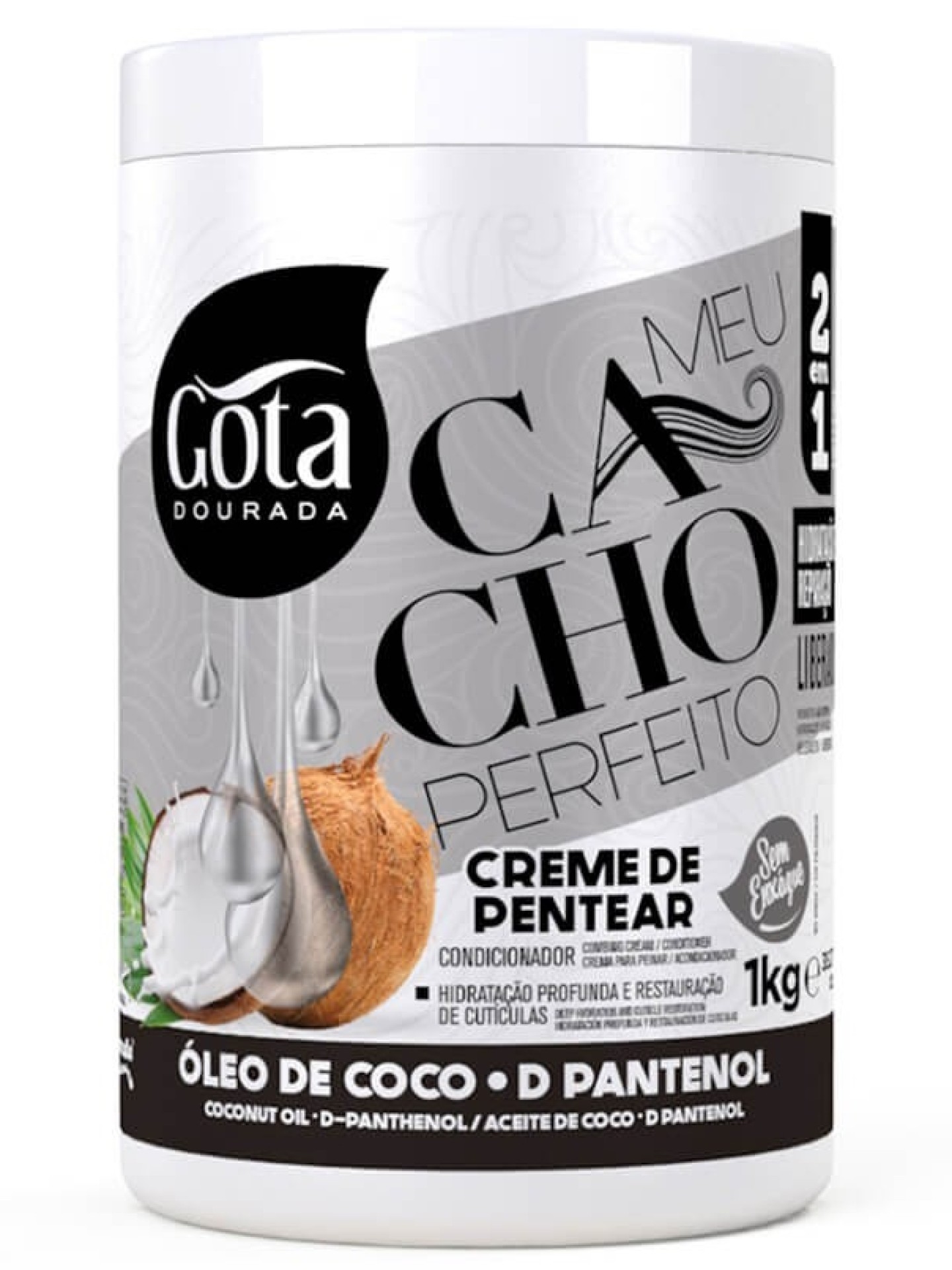 Gota Dourada Creme de Pentear Óleo de Coco 1Kg