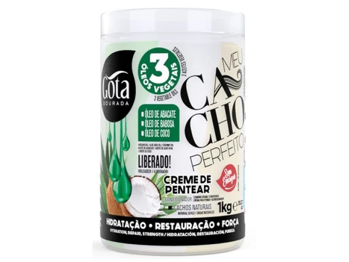Gota Dourada Creme de Pentear 3 Óleos Vegetais 1kg