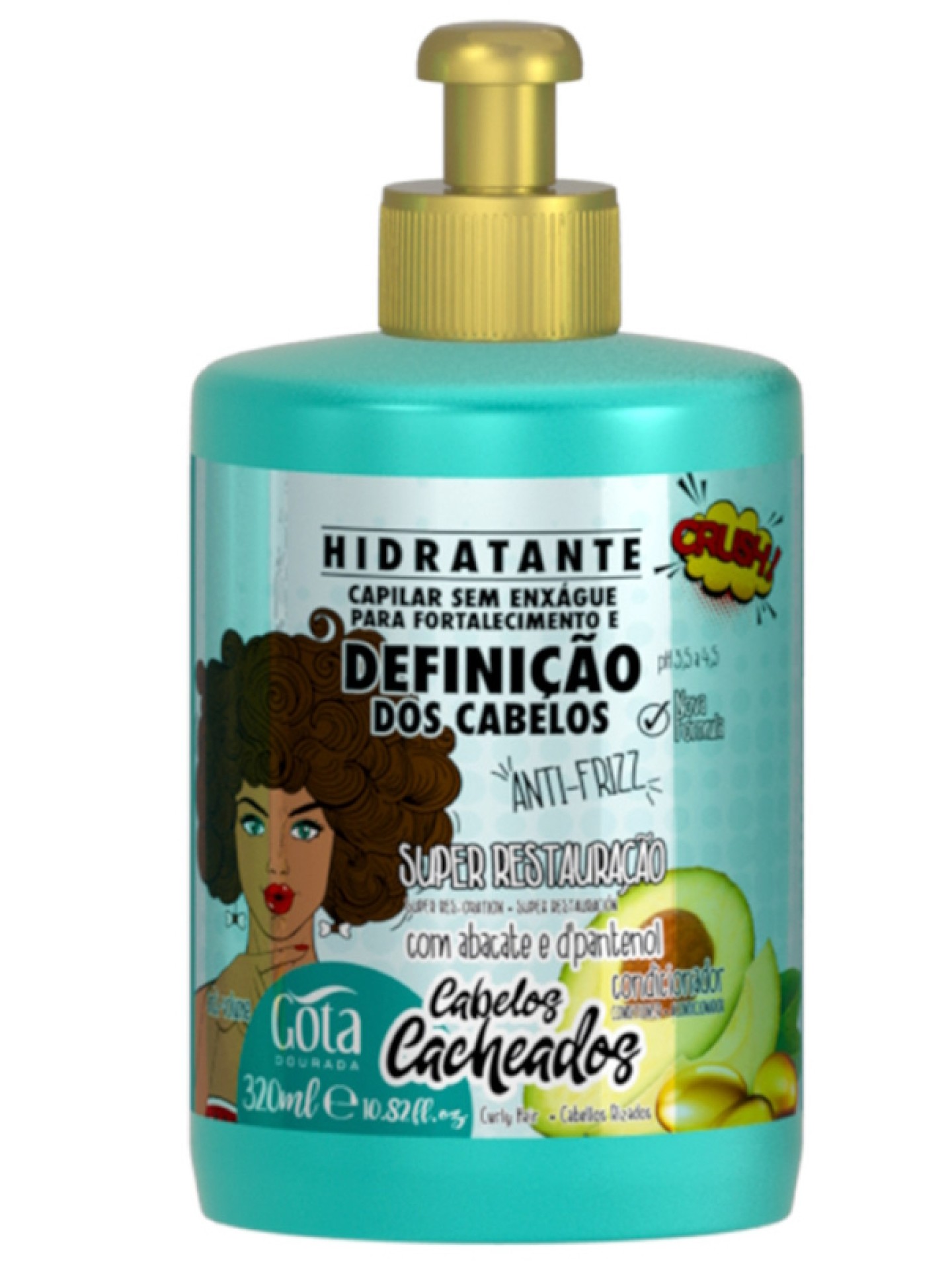 Gota Dourada Creme de Pentear Cabelos Cacheados 320ml