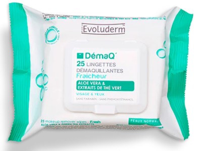 Evoluderm 25 Toalhitas Desmaquilhantes Ext. Ch� Verde - Image product